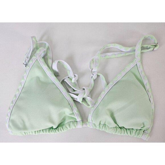 Zaful Womens Mint Green Bikini Set Sz 8 Adj Triangle Top Tie-Side Bottoms Sexy - Picture 4 of 9